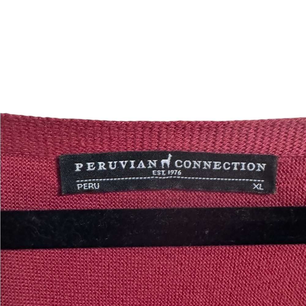 Peruvian Connection Oversized Pima Cotton Modal Knit Top XL Red Dolman Sleeve - Picture 5 of 11